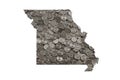Missouri State Map Outline and Piles of Shiny United States Nickels, Money Concept Royalty Free Stock Photo