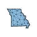 Missouri state map polygonal illustration made of lines and dots