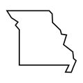 Missouri black outline map. State of USA Royalty Free Stock Photo