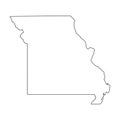 Missouri, state of USA - solid black outline map of country area. Simple flat vector illustration Royalty Free Stock Photo