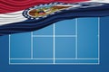 Missouri state Wavy Flag Tennis Court, Missouri flag Royalty Free Stock Photo