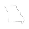 Missouri - U.S. state. Contour line in black color. Vector illustration. EPS 10