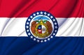 Missouri waving flag illustration. Royalty Free Stock Photo