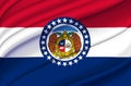 Missouri waving flag illustration. Royalty Free Stock Photo