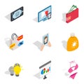 Missy icons set, isometric style