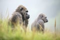 mist accentuating silverbacks regal posture Royalty Free Stock Photo