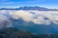 Mist band over the lake