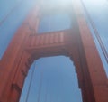 Golden Gate Bridge Enshrouded in Morning Mist in San Francisco, California