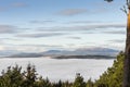 Mist on Beauly Firth from Craig Phadrig in Scotland.