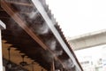 Mist cooling system on commecial building to manage ambient temperature Royalty Free Stock Photo