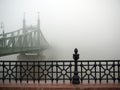 Mist on the Danube river Royalty Free Stock Photo