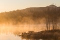 Mist of lake in the early morning Royalty Free Stock Photo