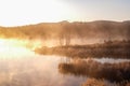 Mist of lake in the early morning Royalty Free Stock Photo