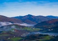 Mist in the morning in the Baztan Valley, from Urroz, Navarra Royalty Free Stock Photo