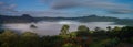 The Mist with Mountain Background in the night, Landscape at Phu Langka