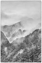 Mist over Mt Sorak Black and White Royalty Free Stock Photo