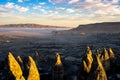 Mist over the mystical landscape of Cappadocia, Turkey