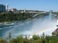 Mist and rainbow over niagra falls Royalty Free Stock Photo