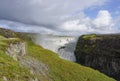 Mist rising from Gullfoss Golden Falls, the most famous waterfall in Iceland. Royalty Free Stock Photo