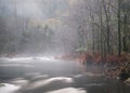 Mist river in Galicia, Spain.