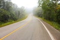 Mist on Road at morning time Royalty Free Stock Photo