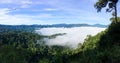 The mist sea with mountain backgorund at Phanoen Thung Camp, Phetchaburi Province Thailand.