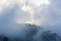 Mist and Smoke rises from the hills at Great Smoky Mountains National Park, Townsend, TN Royalty Free Stock Photo
