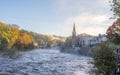 Mist swirls over the River Dee