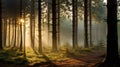 mist trees in nature Royalty Free Stock Photo