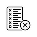 Black line icon for Mistake, error and message Royalty Free Stock Photo
