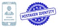 Distress Mistaken Identity Seal Stamp and Recursion Mobile User Info Icon Composition