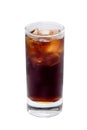Glass of Coke cocktai ice cubes isolated Royalty Free Stock Photo