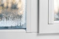 Misted Windows condensation mist on double glazed windows Royalty Free Stock Photo
