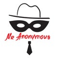 Mister Anonymous - drawing of a stranger in a mask. Print for poster, cups,