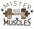 mister big muscles print vector art