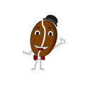 Mister Coffee Bean Mascot cartoon Vector