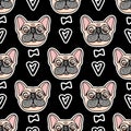 Mister Dog seamless pattern. Vector hand drawn illustration isolated on white background. Royalty Free Stock Photo