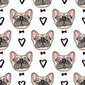 Mister Dog seamless pattern. Vector hand drawn illustration isolated on white background.