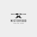 mister food flat simple logo design vector illustration icon element