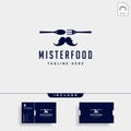 mister food flat simple logo design vector illustration icon element