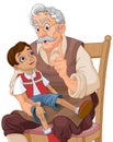 Mister Geppetto and Pinocchio Royalty Free Stock Photo