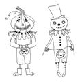 Mister Halloween character, Mister pumpkin on a white background.