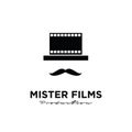 Mister movie Studio Video Cinema Film Production logo design vector icon illustration