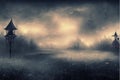 Misterious Night Foggy Forest AI Generated