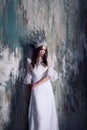 Misterious woman in white crown Royalty Free Stock Photo