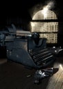 Mistery and crime author`s typewriter