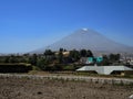 Misti volcano, in the city of Arequipa, Peru.