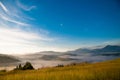 Mistic Fog in the Carpathian Mountains Royalty Free Stock Photo