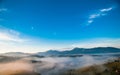 Mistic fog in the mountains Royalty Free Stock Photo