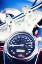 Mistique light over a classic bike speedometer Royalty Free Stock Photo